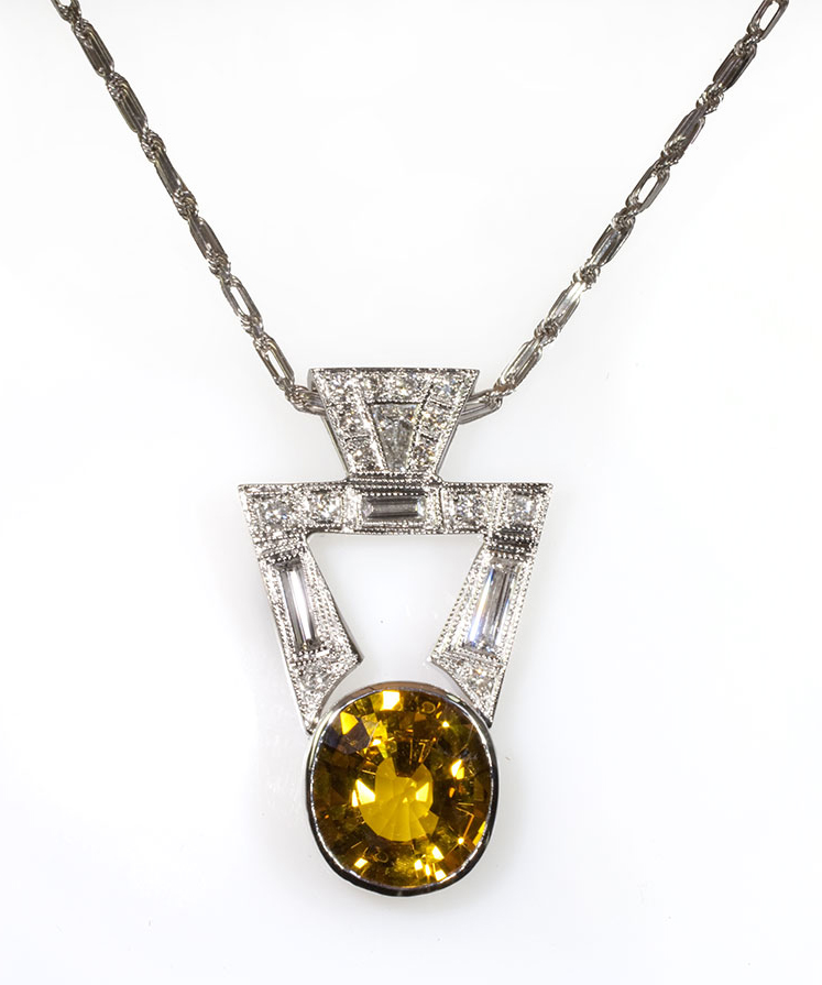 necklace yellow diamond